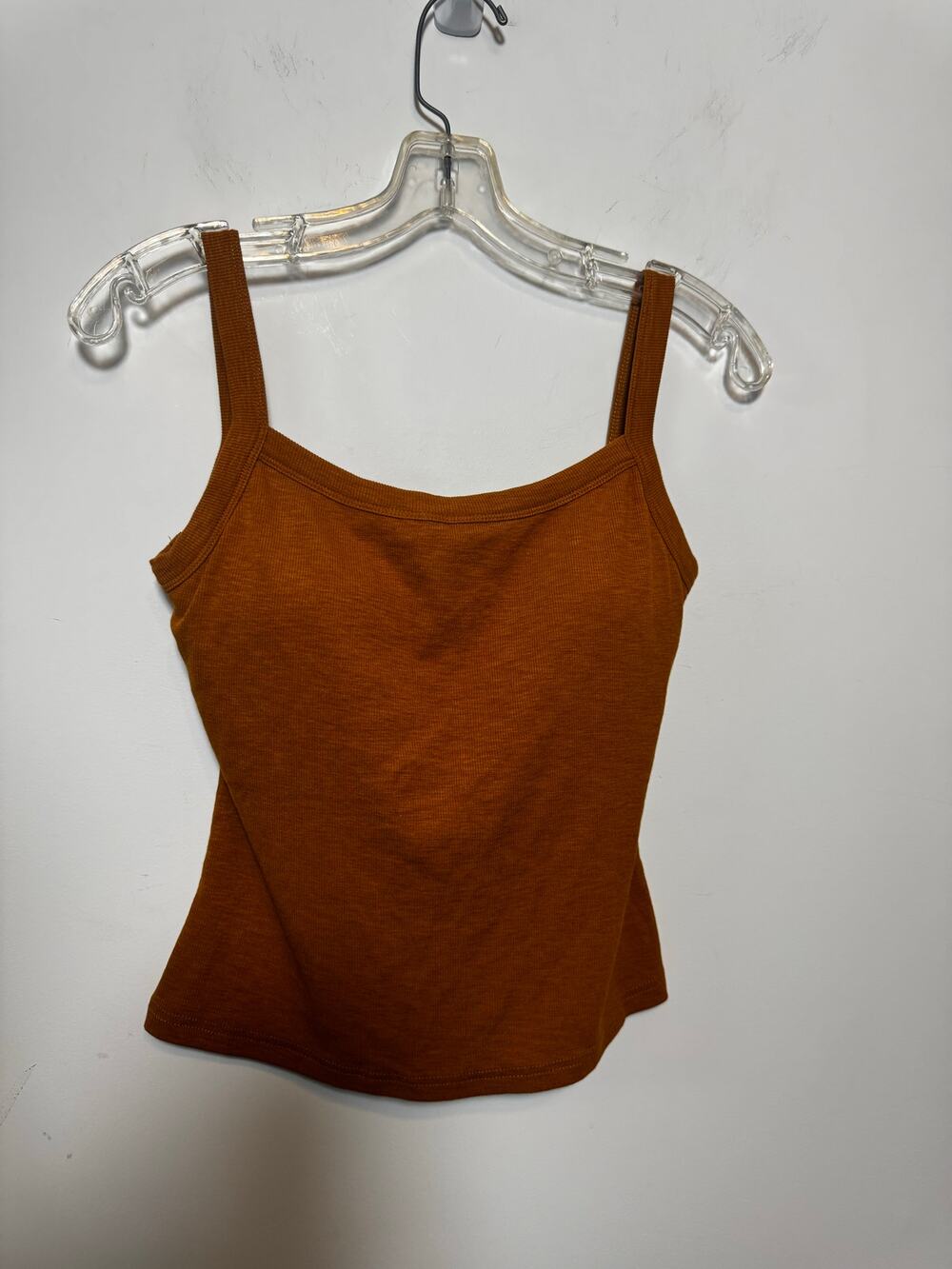 OGL Women Size M Tank Top Built-In Bra Soft Stretchy Casual Elevated Basic Brown